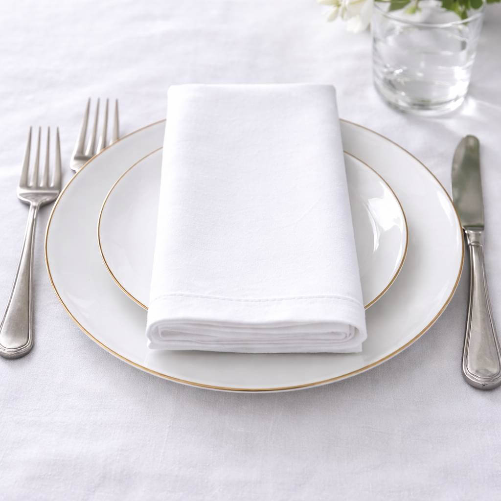 100% Combed Cotton Plain Napkins | 55x55cm