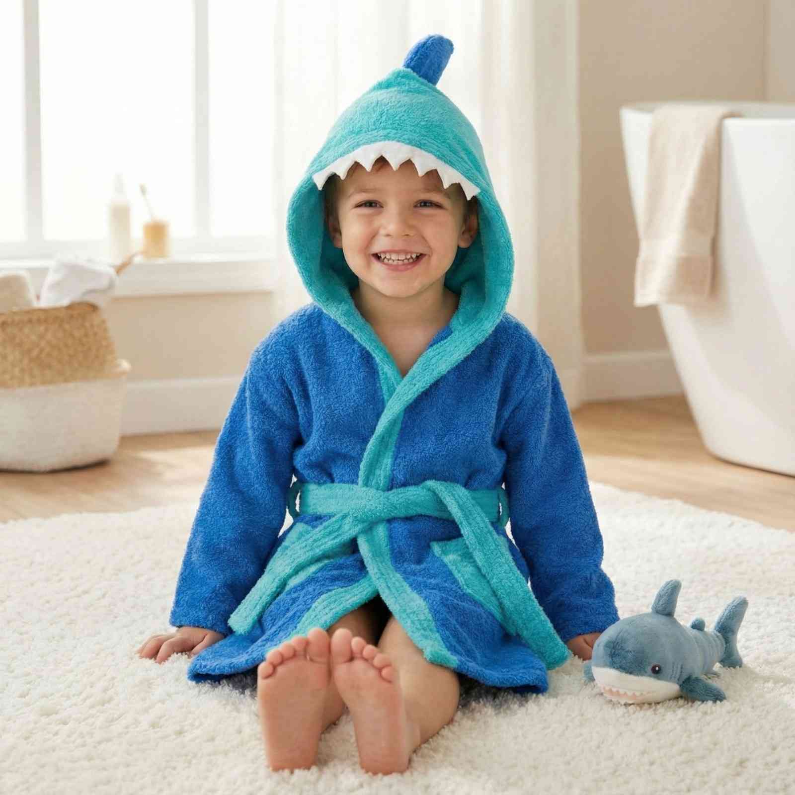 100% Cotton Kids Terry Bathrobe - Soft & Absorbent