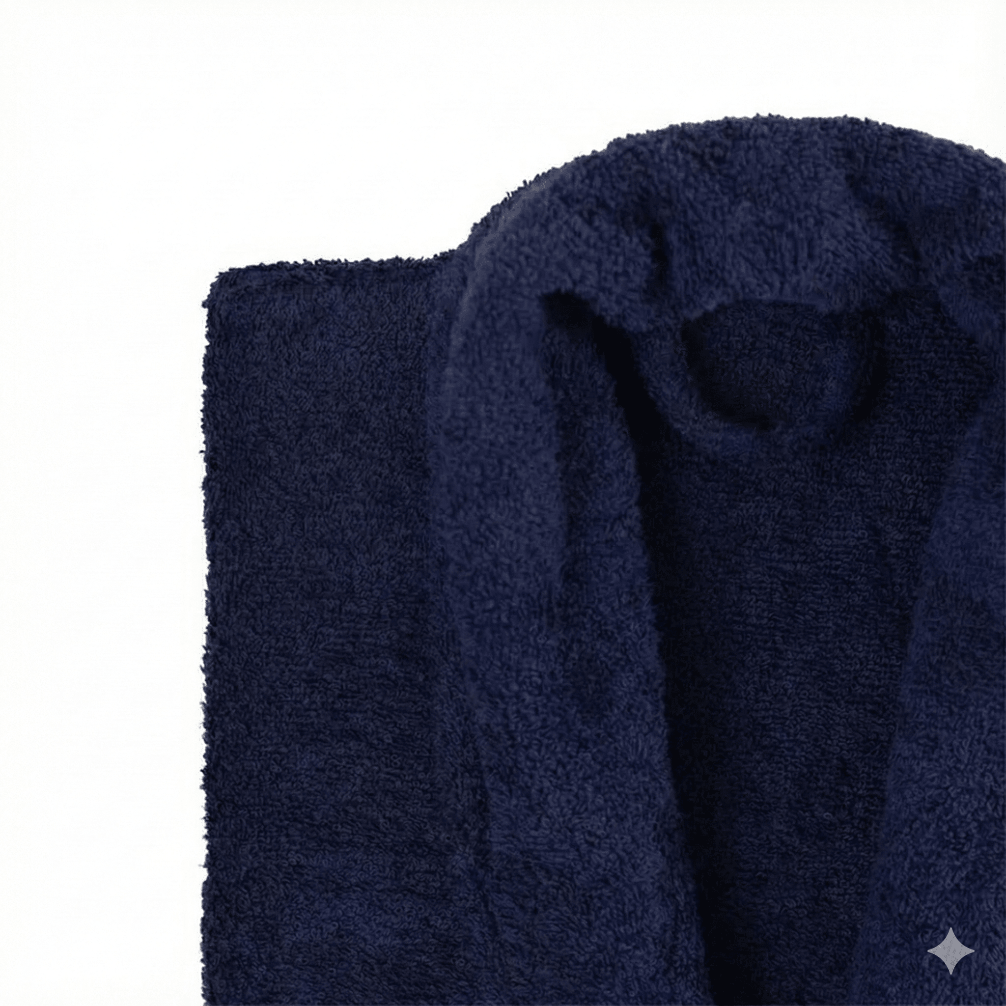 100% Cotton Shawl Collar Terry Bathrobe - Navy Blue