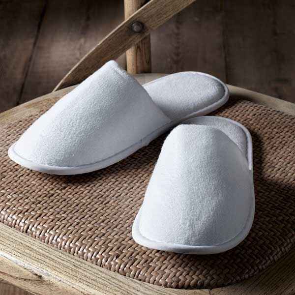 Premium White Terry Slippers | 100% Cotton