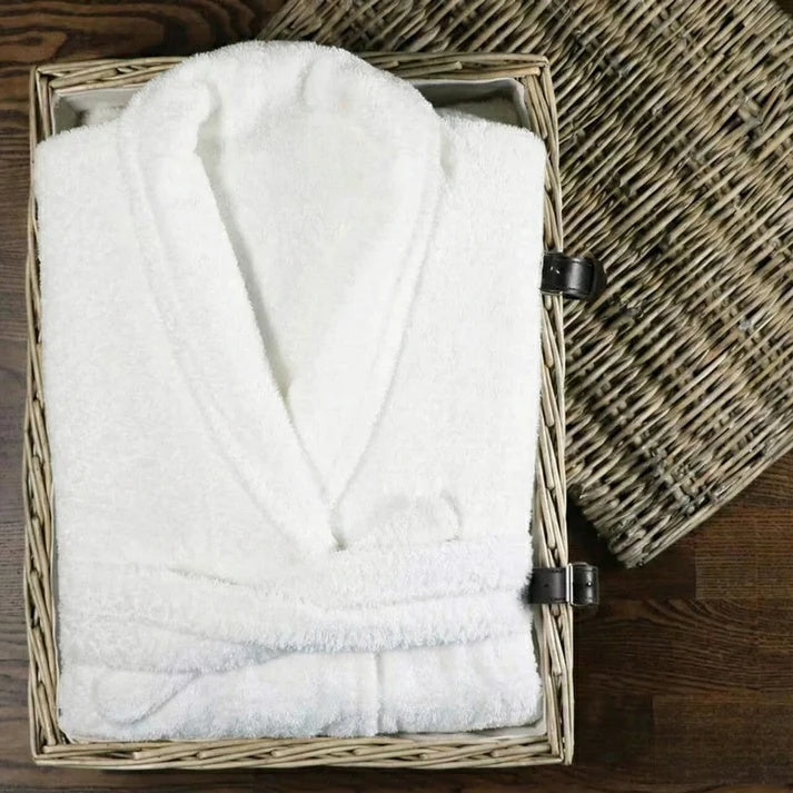 Unisex Shawl Collar Terry Bathrobe - 100% Cotton