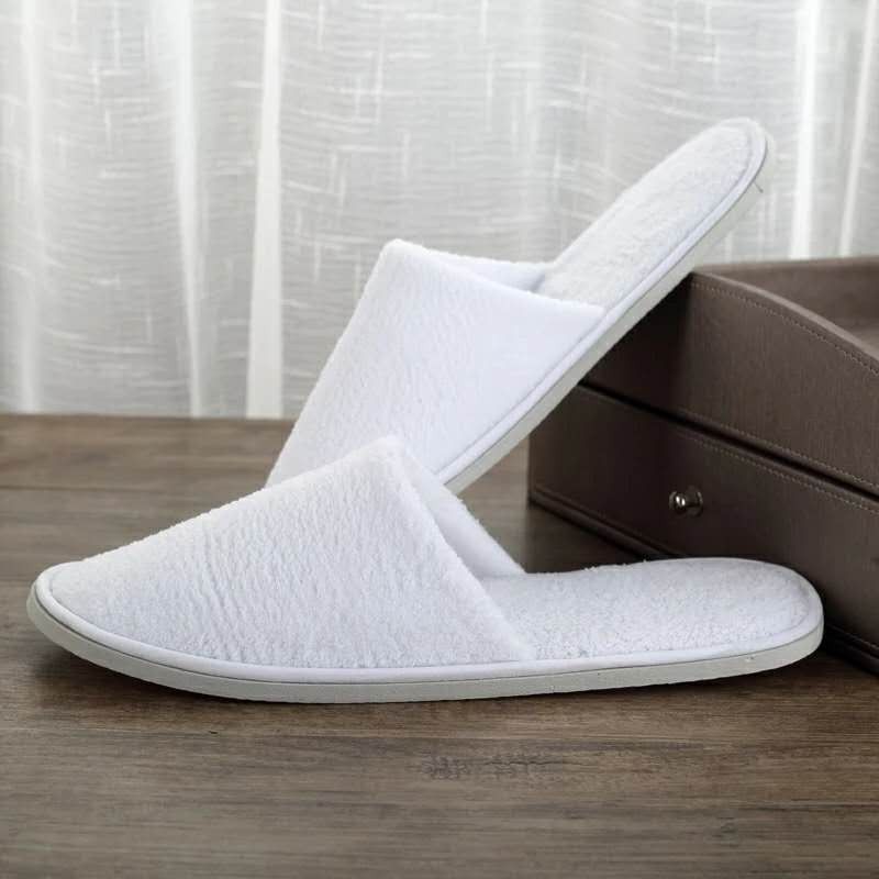 Premium White Terry Slippers | 100% Cotton