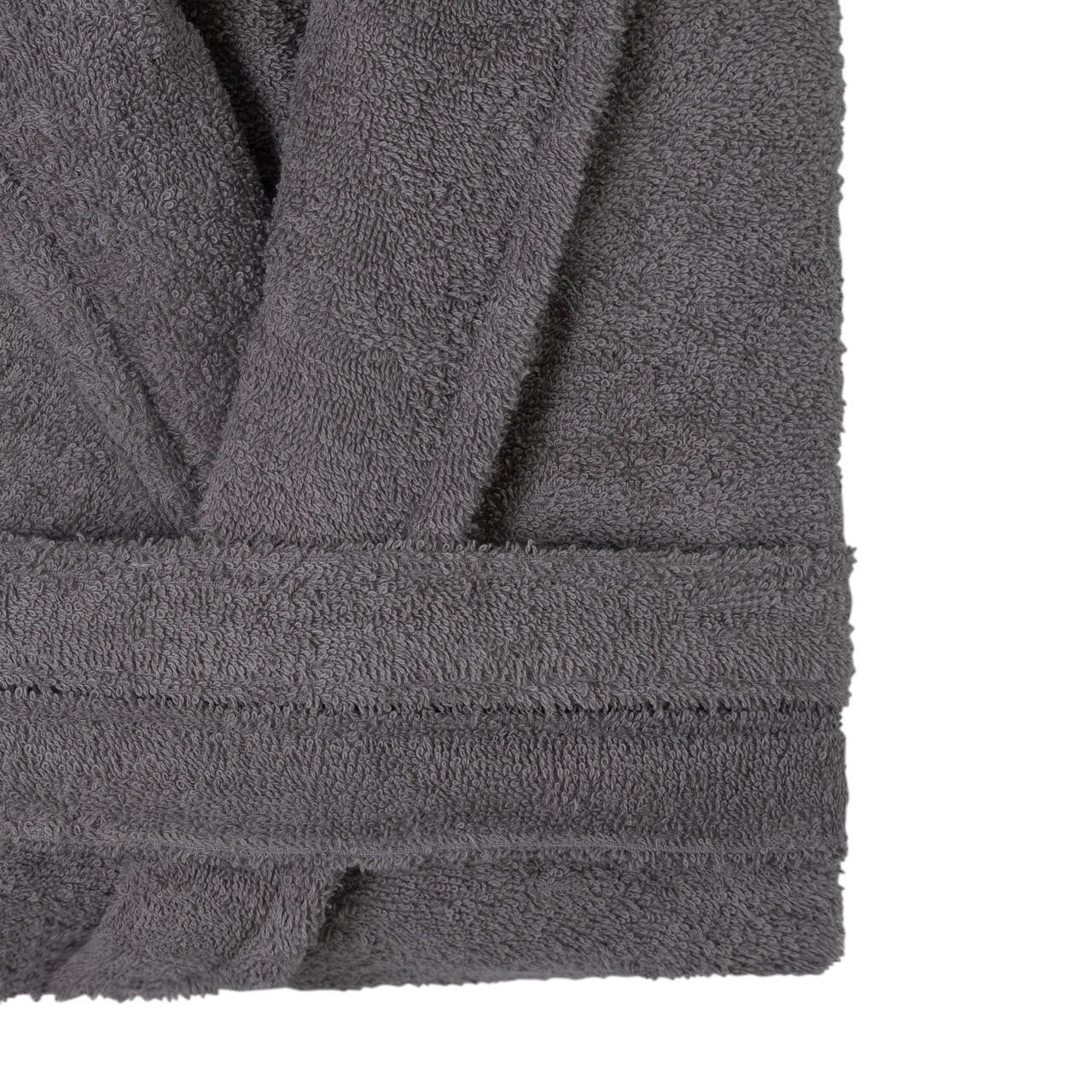 Shawl Collar Terry Bathrobe - Charcoal Grey