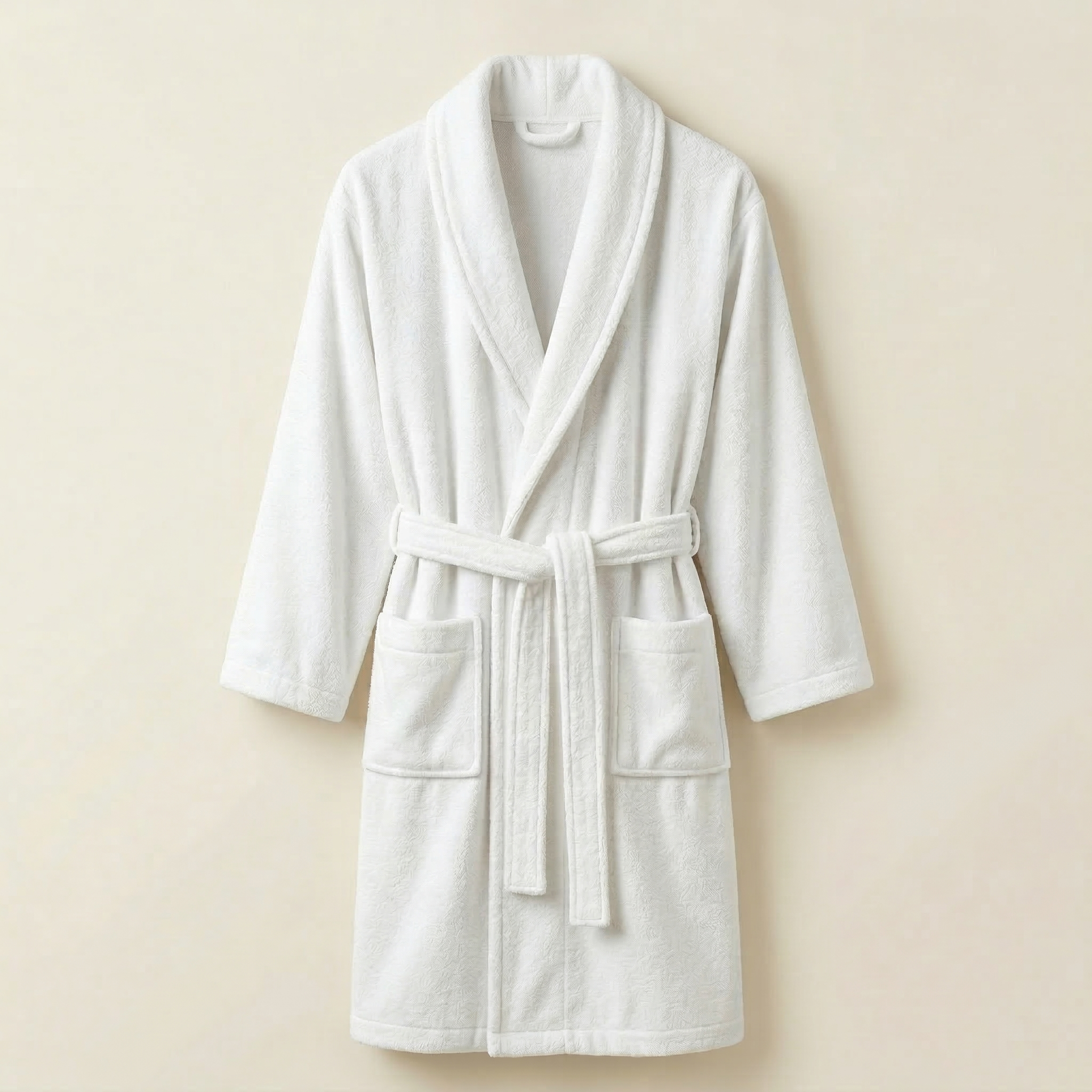 Unisex Shawl Collar Terry Bathrobe - 100% Cotton