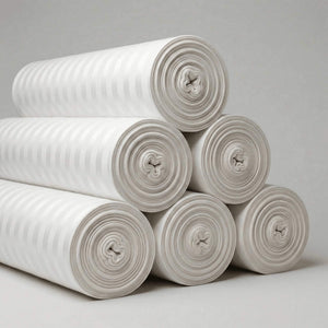 10mm stripe cotton sateen fabric TC-205 white