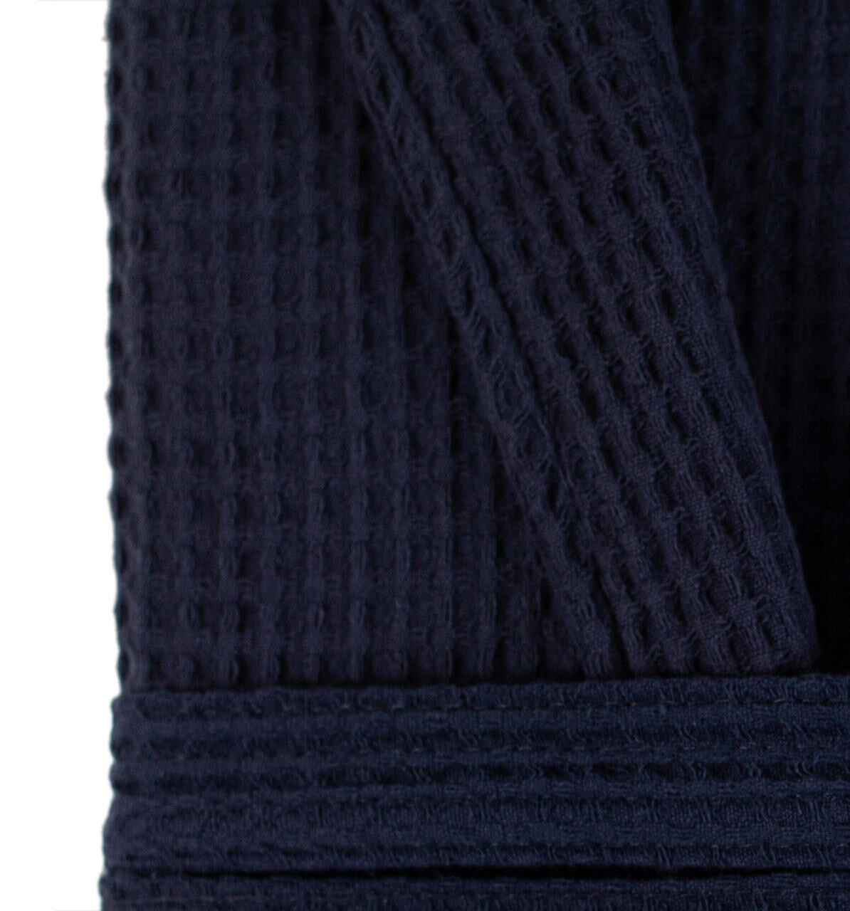 Luxury Navy Premium Cotton Waffle Bathrobe