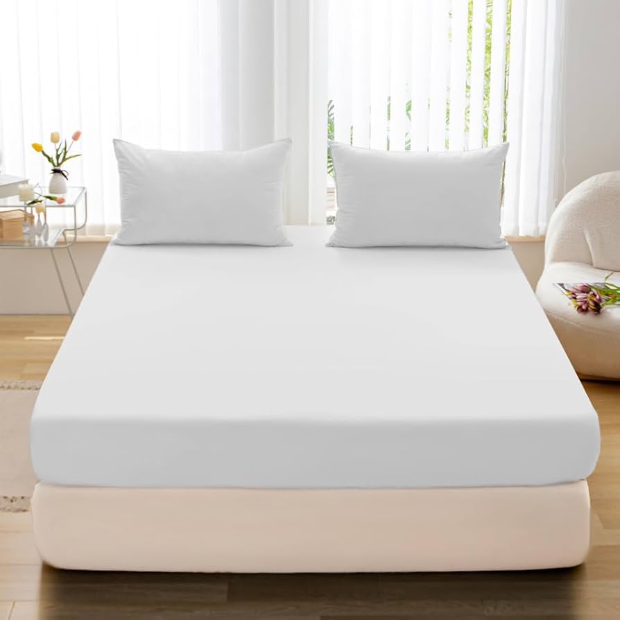 White Jersey Fitted Sheet – Soft, Stretchable & Premium