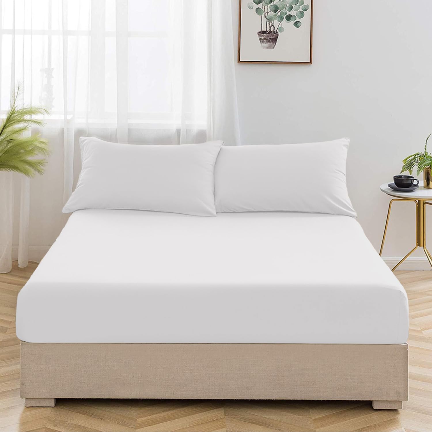 White Jersey Fitted Sheet – Soft, Stretchable & Premium