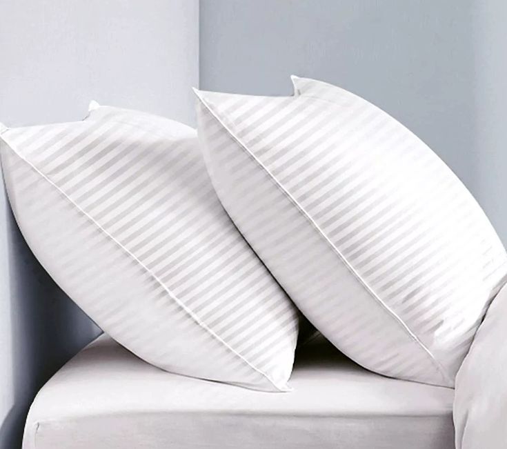 White Hotel Pillow with Satin Stripe - Luxury & Comfort