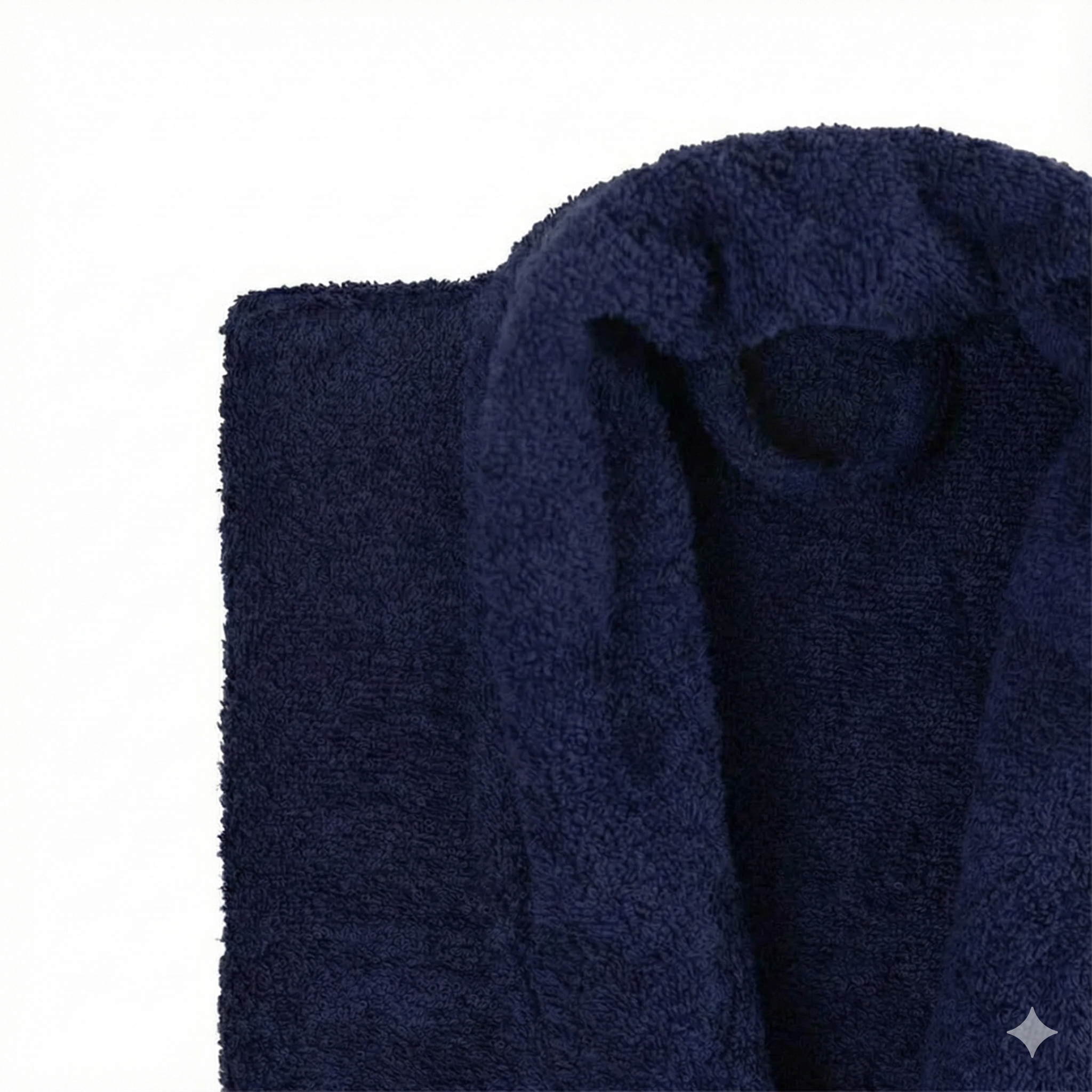Shawl Collar Terry Bathrobe - Navy Blue