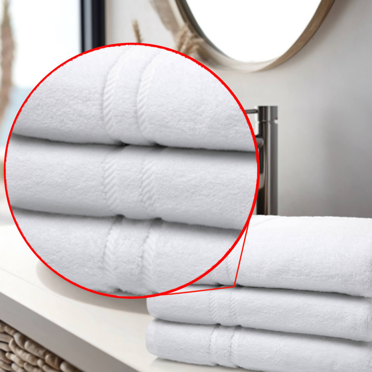 Luxury 400 GSM Egyptian White Bath Towels