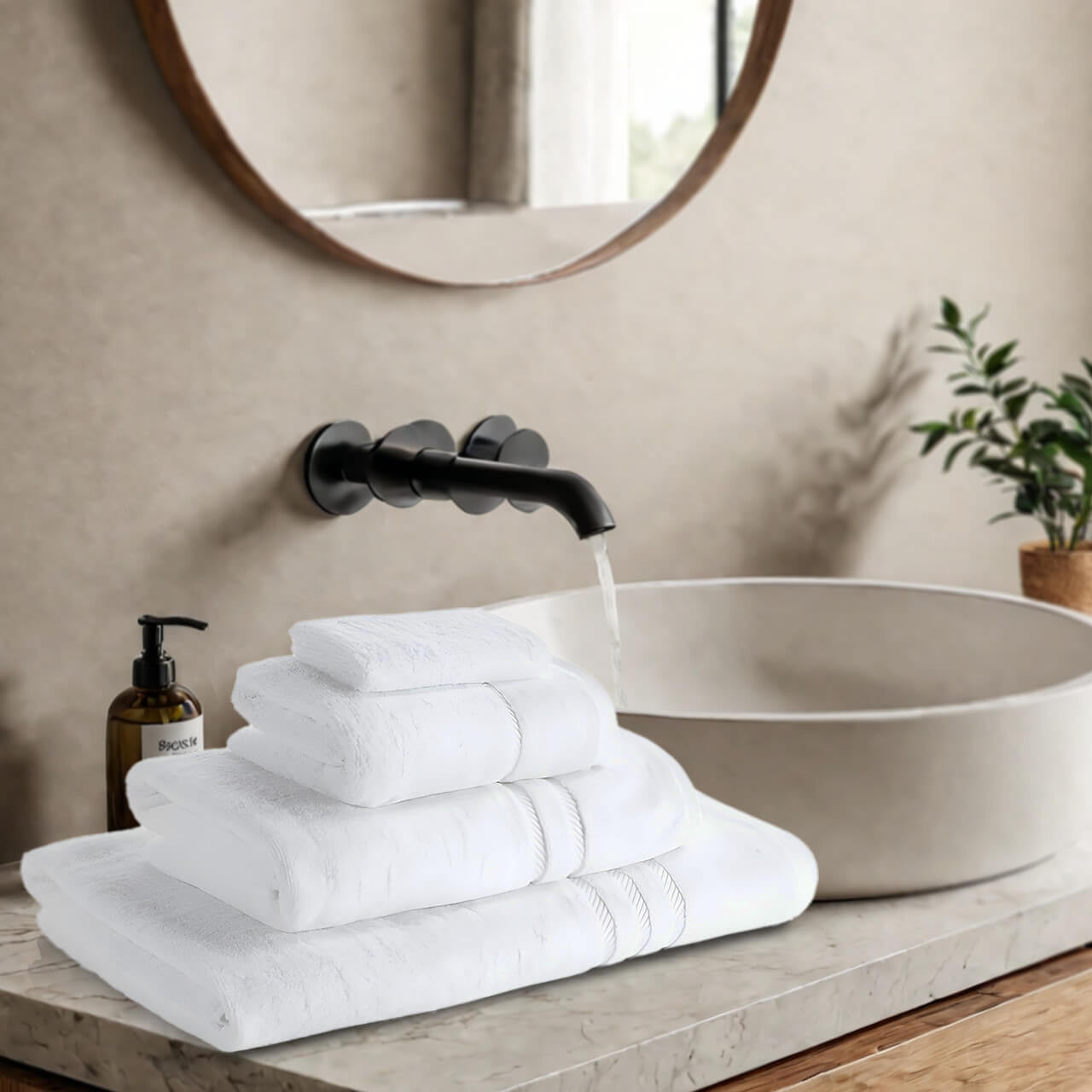Luxury 400 GSM Egyptian White Bath Towels