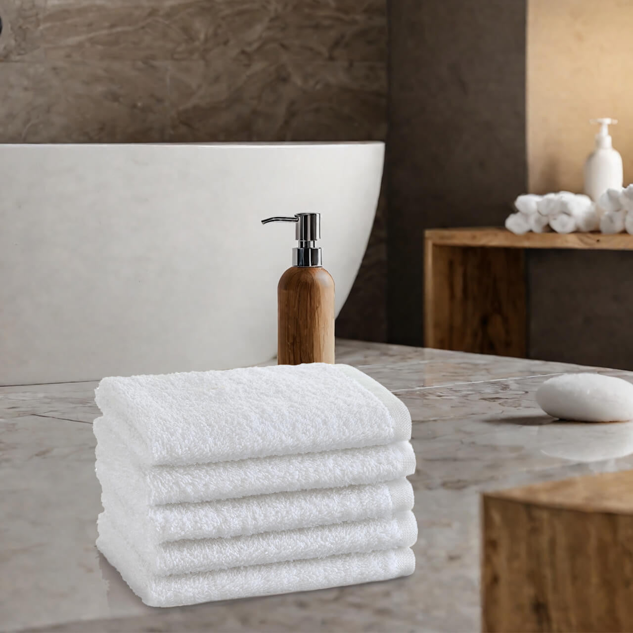 Premium 400 GSM White Face Towel
