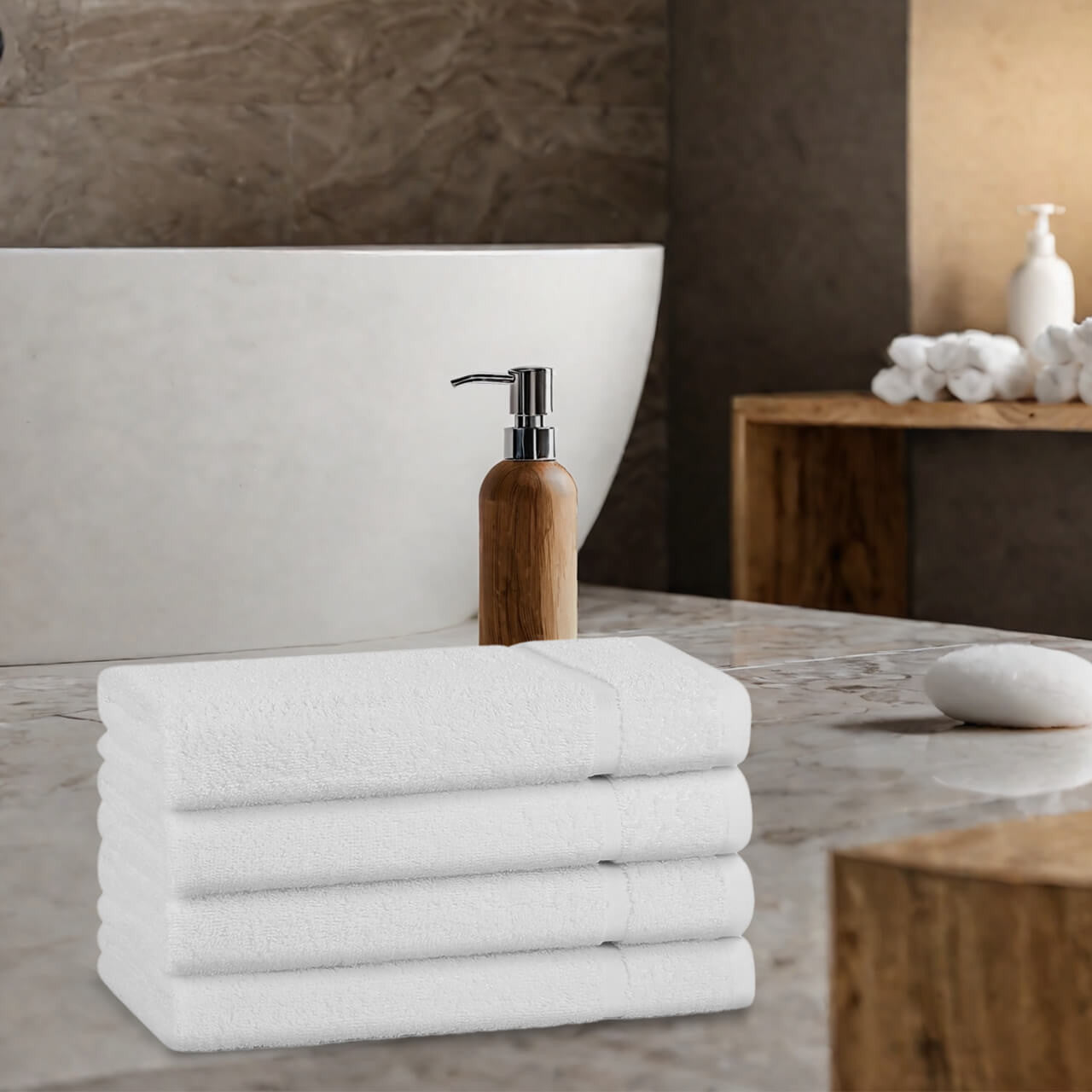 Premium 400 GSM White Hand Towels
