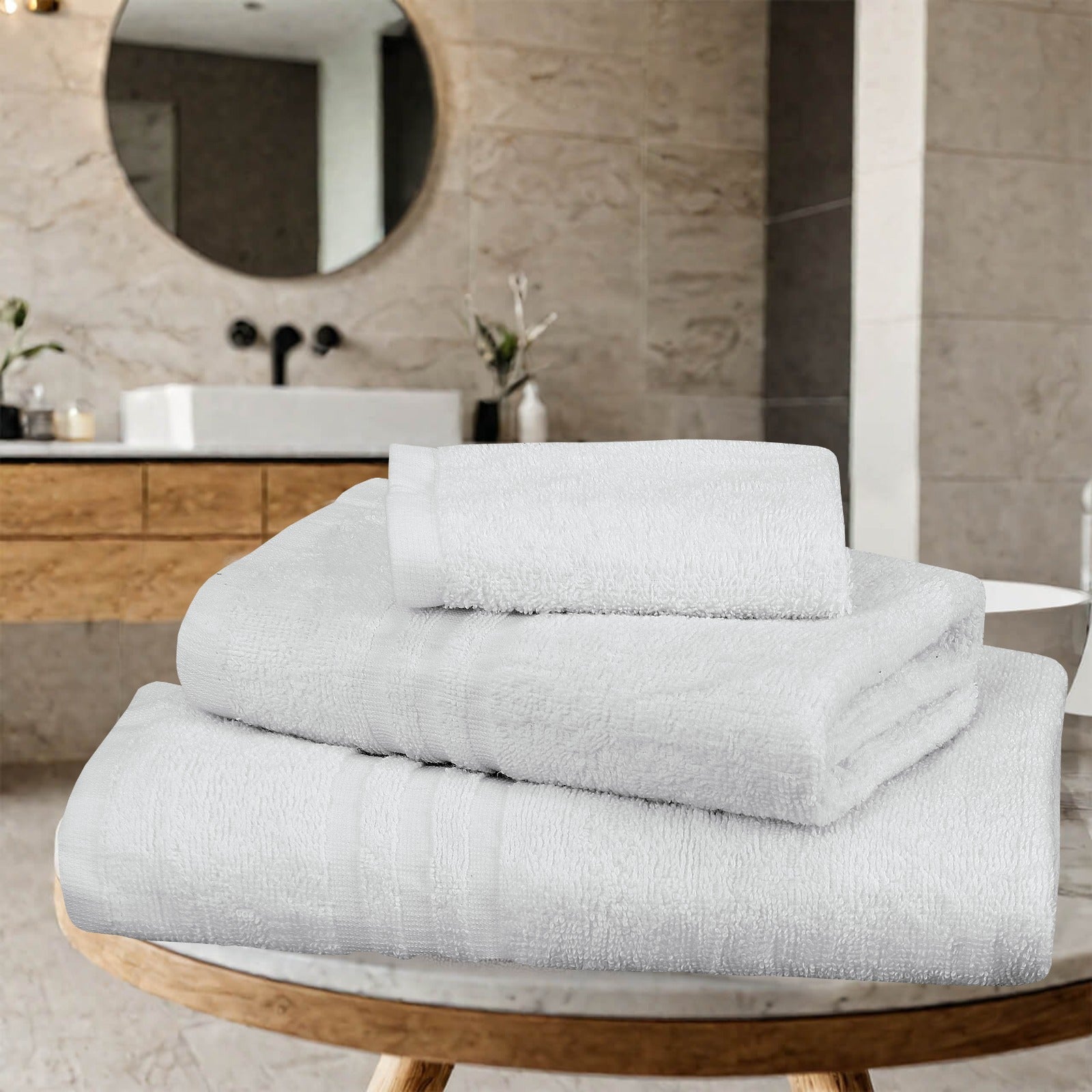 Premium 400 GSM White Hand Towels