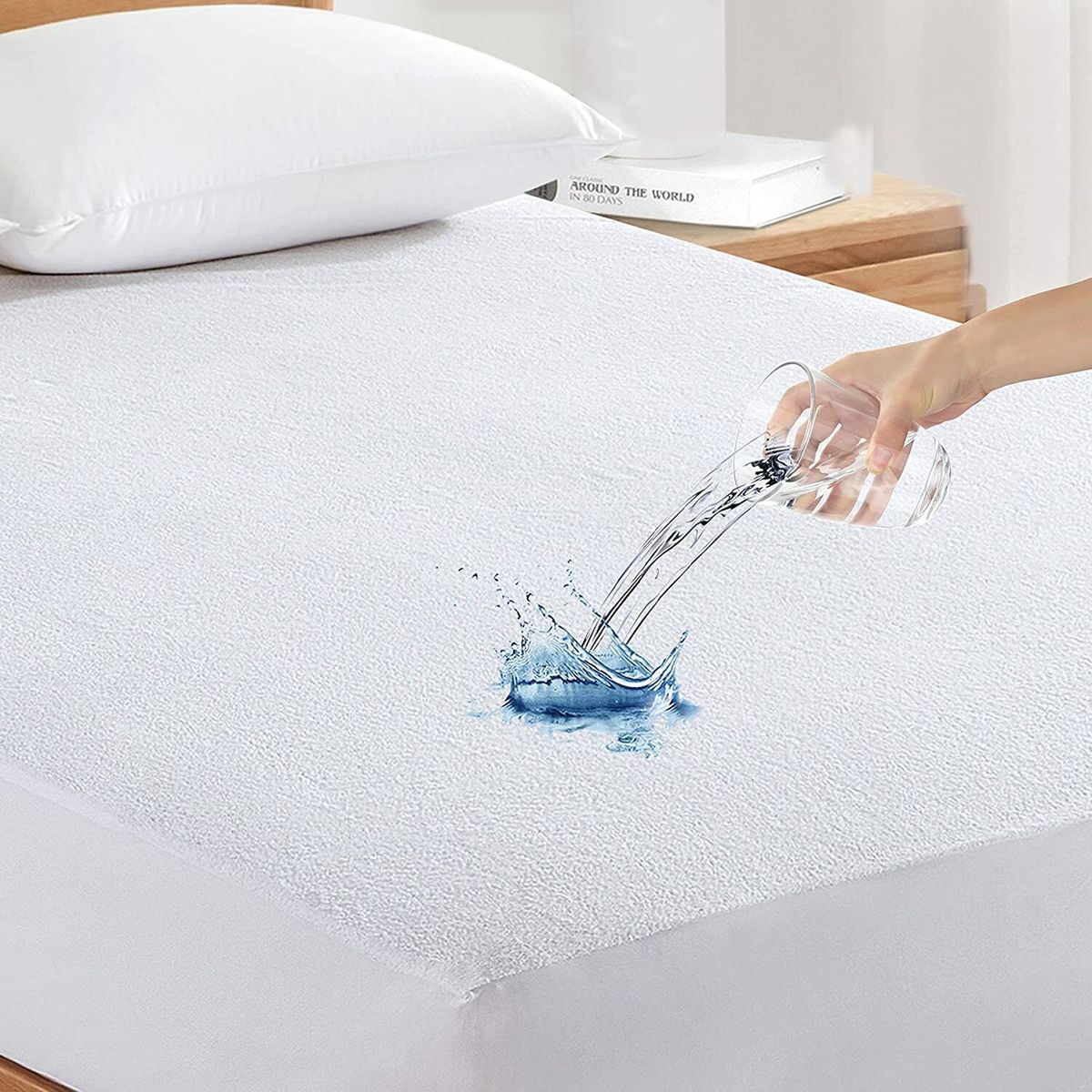 PU Coated Mattress Protector Terry Fitted Sheet (150 GSM)