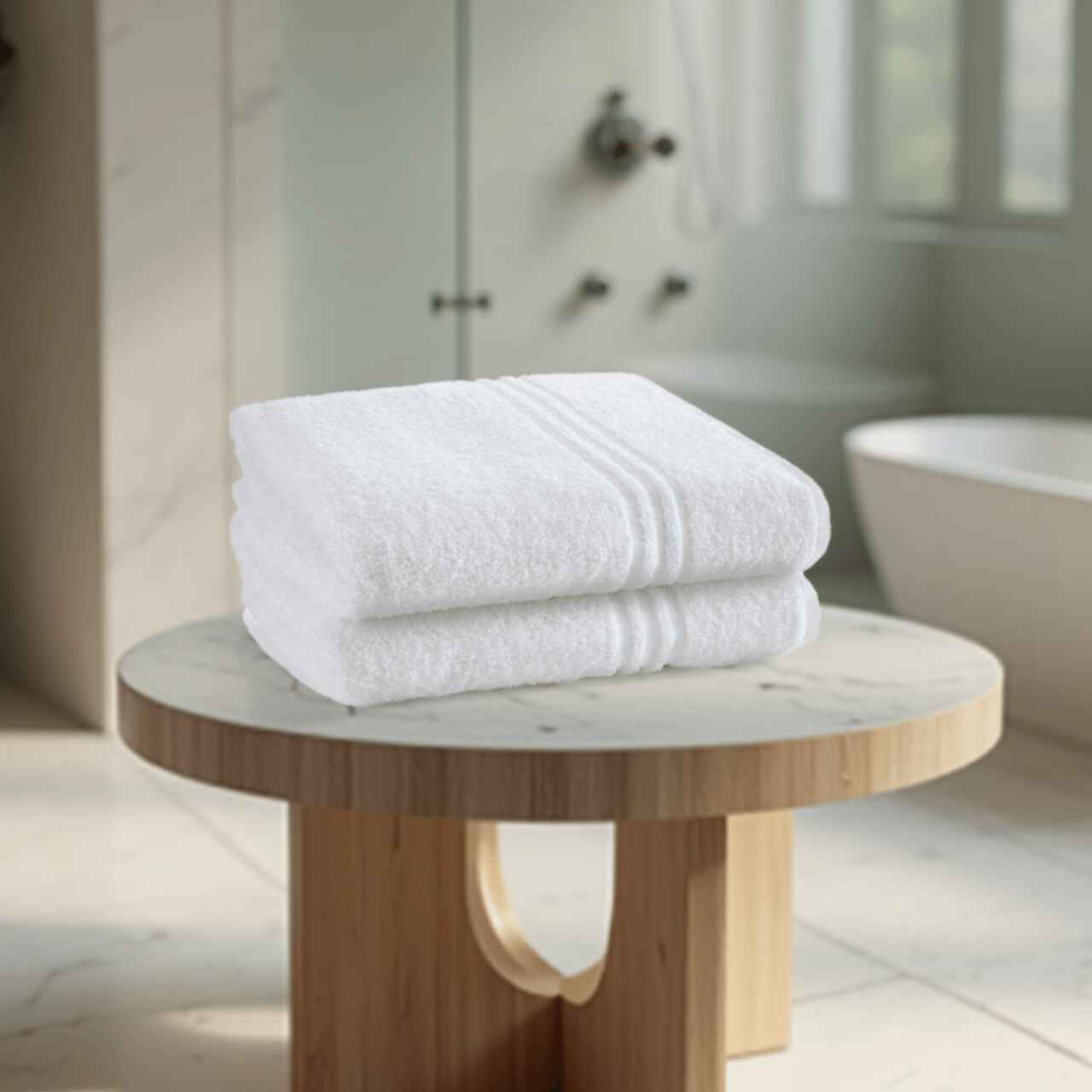 Premium 500 GSM White Bath Towels