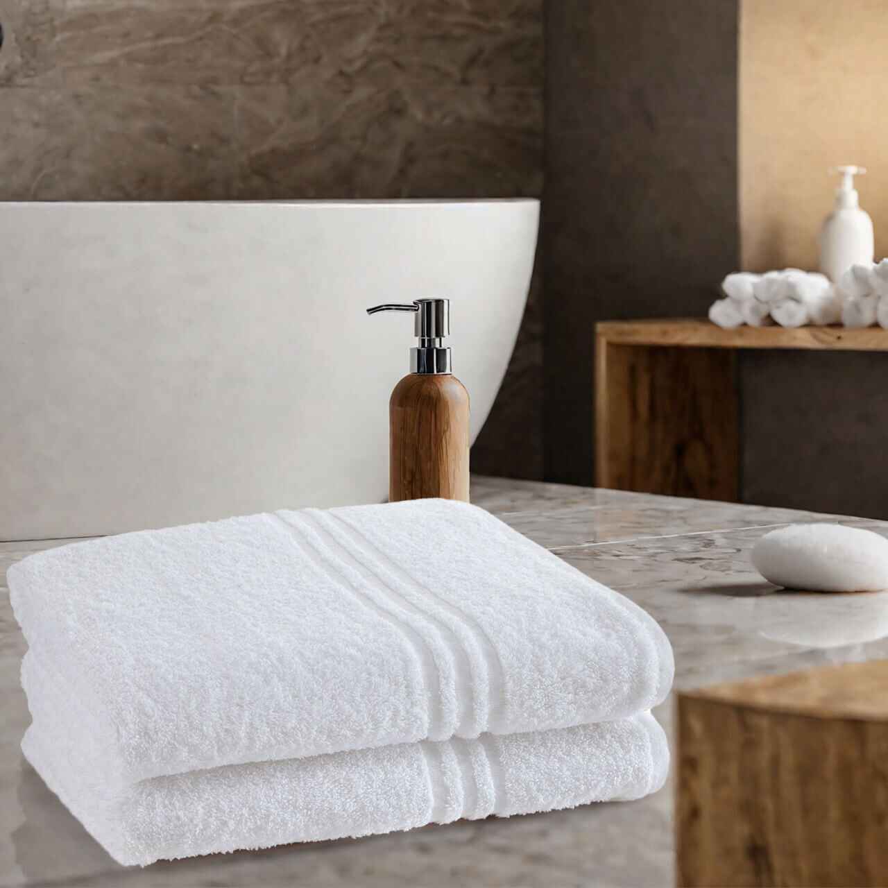 Premium 500 GSM White Bath Towels